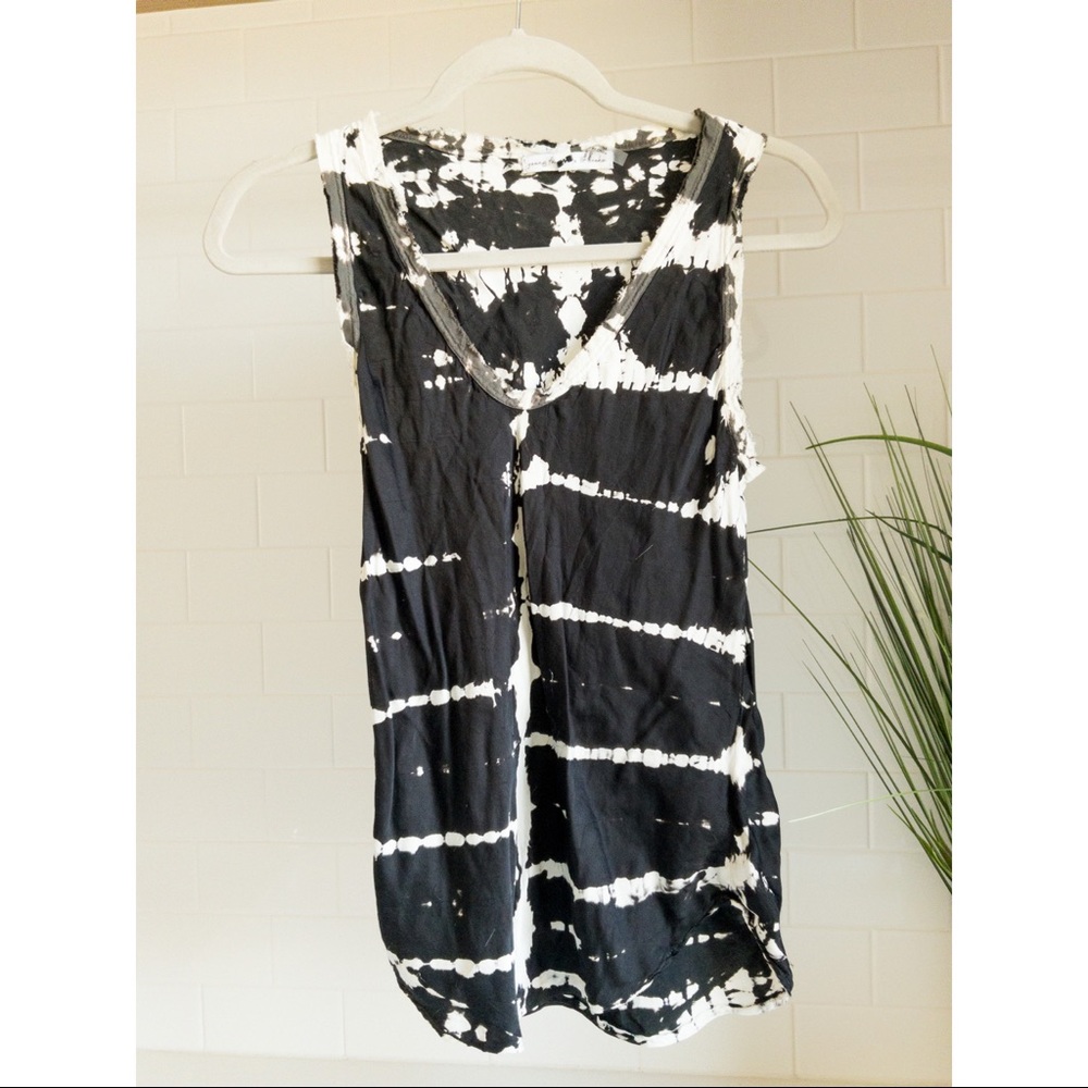 GUC Young Fabulous & Broke Silky Black and White Tank Top